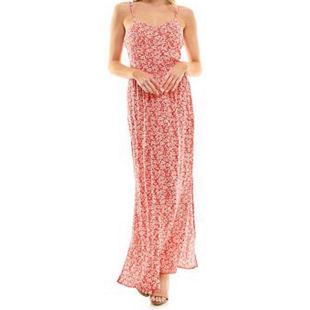 red floral maxi dress 🌺